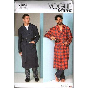 Vogue V1855 Mens 34 to 40 Bath Robe and Belt Uncut Sewing Pattern